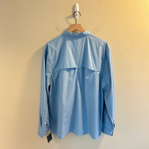 Eddie Bauer Guide Long Sleeve Shirt Mens Size XXL Sky Blue Button Down Hiking - Picture 7 of 9